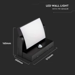17W LED væglampe med PIR sensor, IP65, sort, 4000K, 2520 lumen - Kulør: Neutral