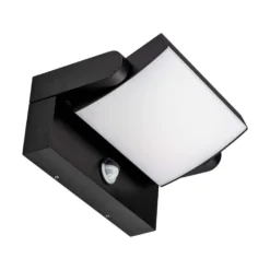 17W LED væglampe med sensor, IP65, 3000K, sort - Kulør: Varm