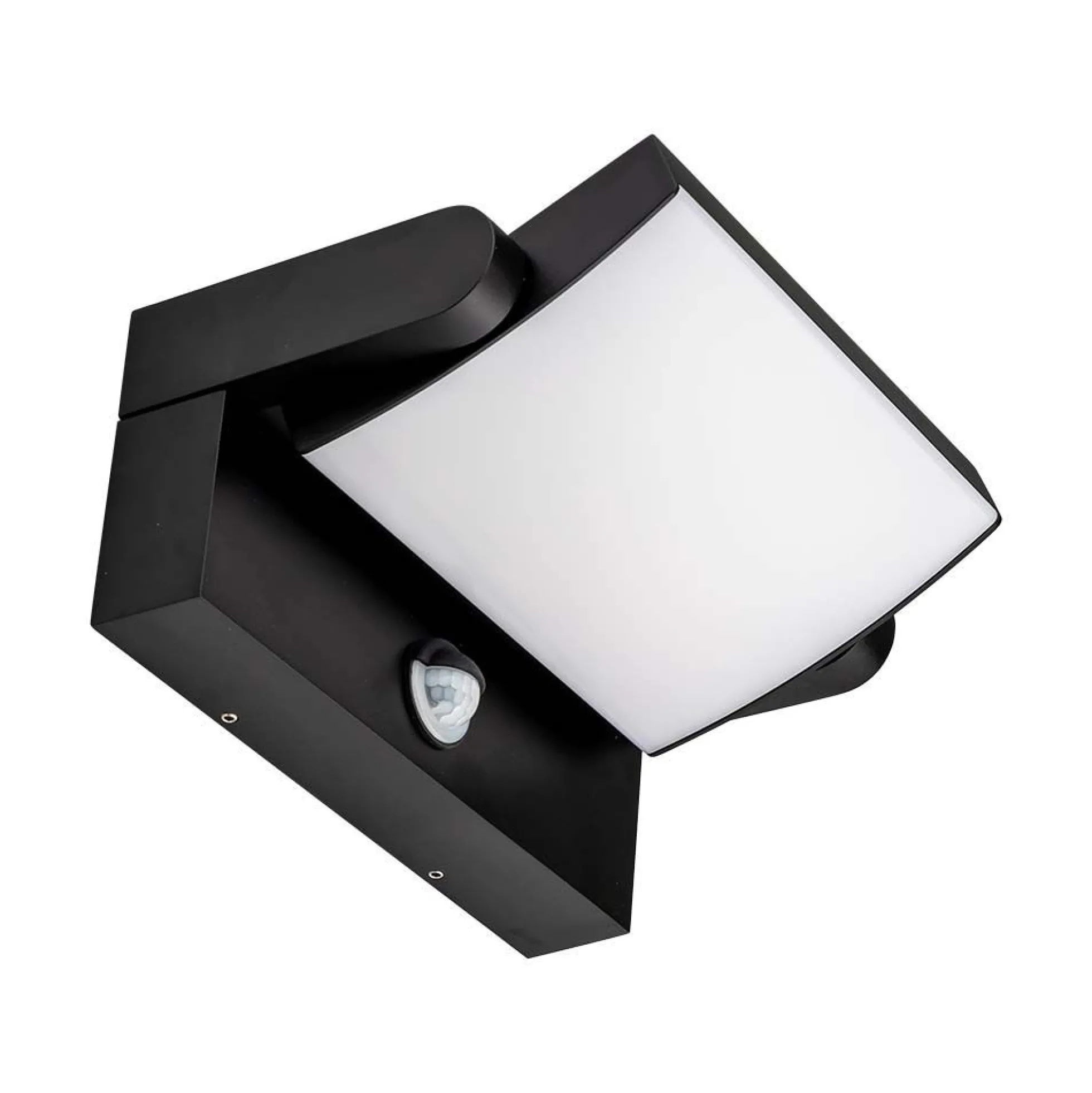 17W LED væglampe med sensor, IP65, 3000K, sort - Kulør: Varm