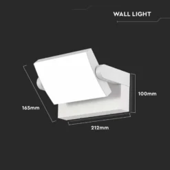 17W LED væglampe, roterbar, hvid, IP65, 3000K, 350° justerbar, udendørs