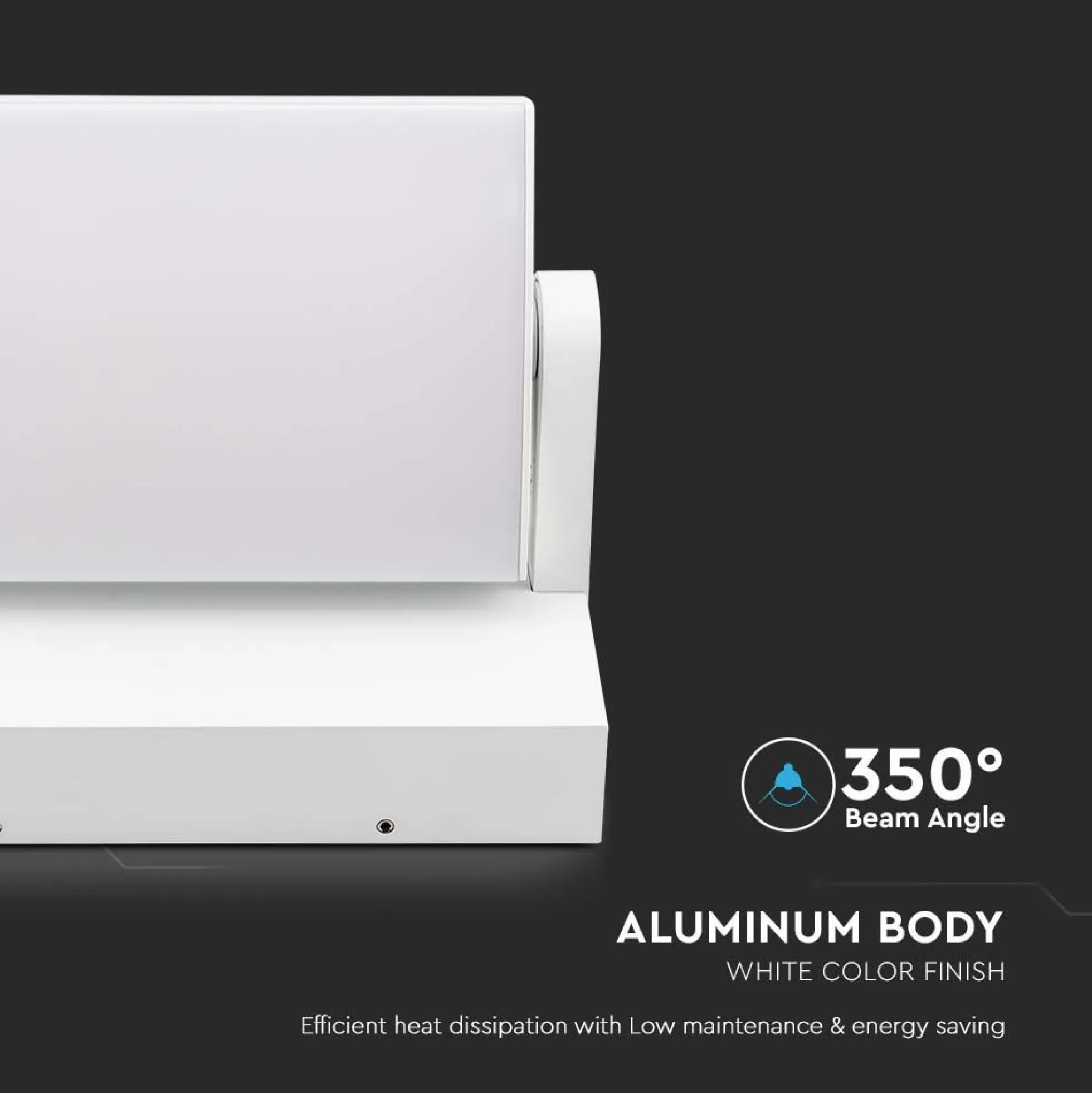17W LED væglampe, roterbar, hvid, IP65, 3000K, 350° justerbar, udendørs