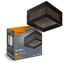 9W LED væg/loftlampe, RA90, IP65, 111lm/W, CCT, sort, bulkhead, inde/ude, 2400K