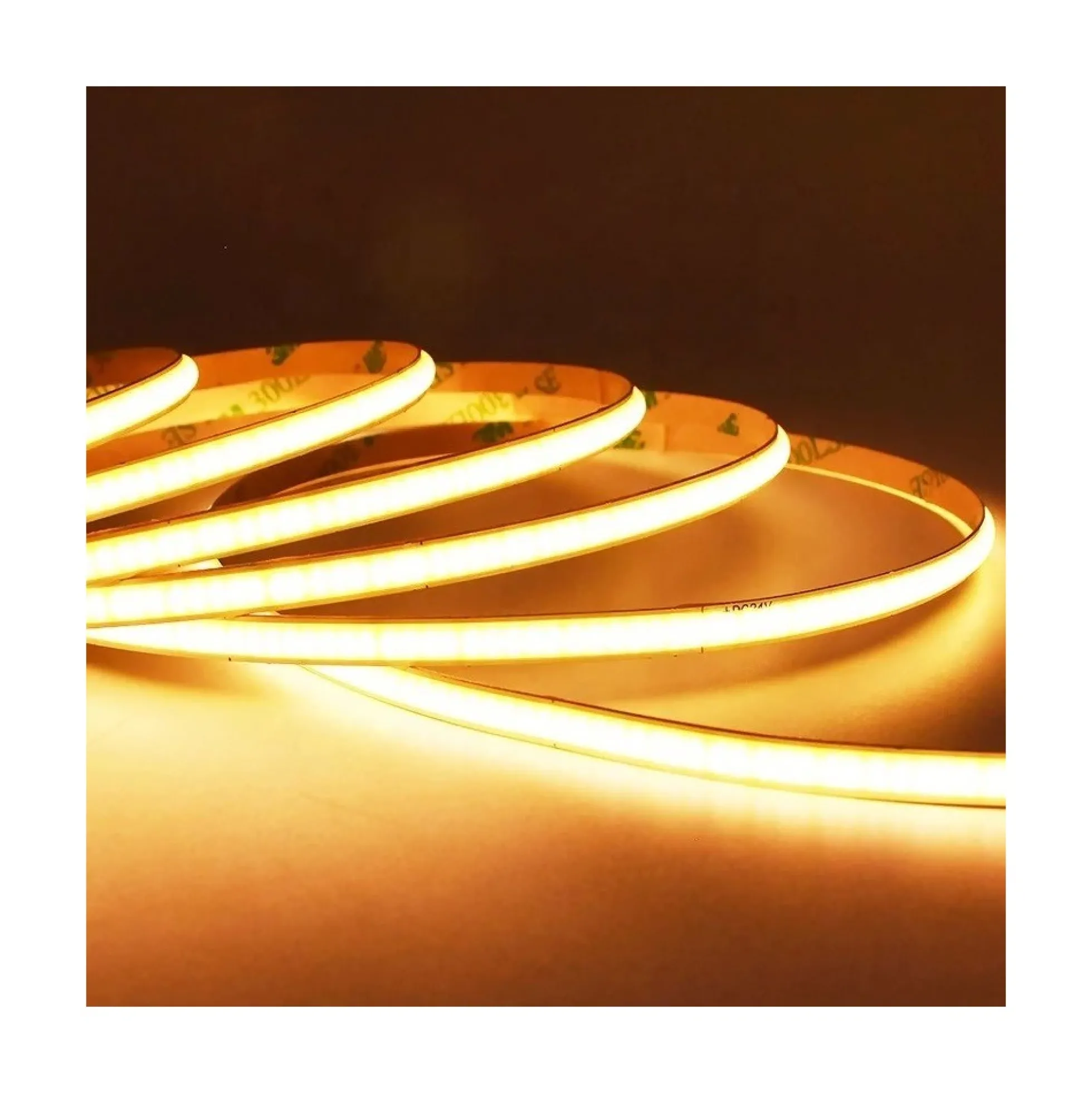 8W/m CCT COB-LED strip, 237 cm, IP20, 608 LED/m, 5 mm bred, 24V, RA90, 800 lm/m