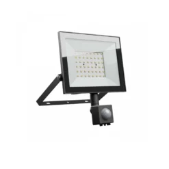50W projektør med sensor, IP44, 4300 lumen, Aluminium, Glas, Sort
