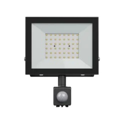 50W projektør med sensor, IP44, sort, arbejdslampe, Ikke dæmpbar,