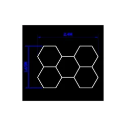 168W, RA95, hexagon LED, 5 felter komplet sæt, inkl. strømtilslutning, ikke dæmpbar, neutral kulør