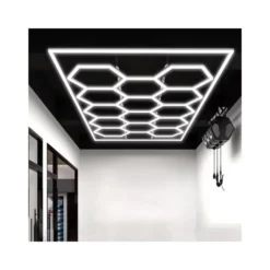 591W RA95 Hexagon LED 14 felter + ramme komplet sæt, Inkl. strømtilslutning, Ikke dæmpbar, 4000K