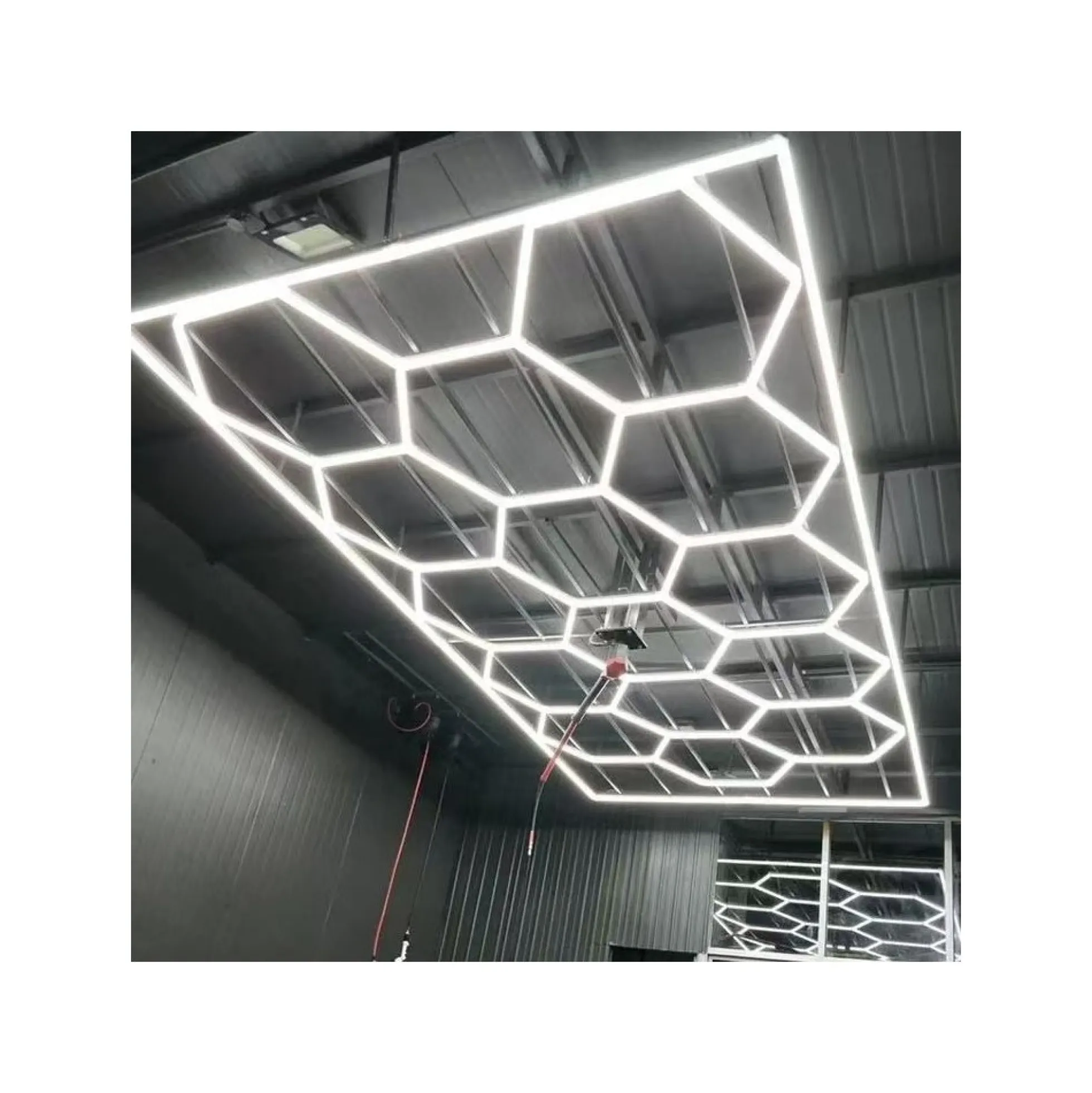 591W RA95 Hexagon LED 14 felter + ramme komplet sæt, Inkl. strømtilslutning, Ikke dæmpbar, 4000K