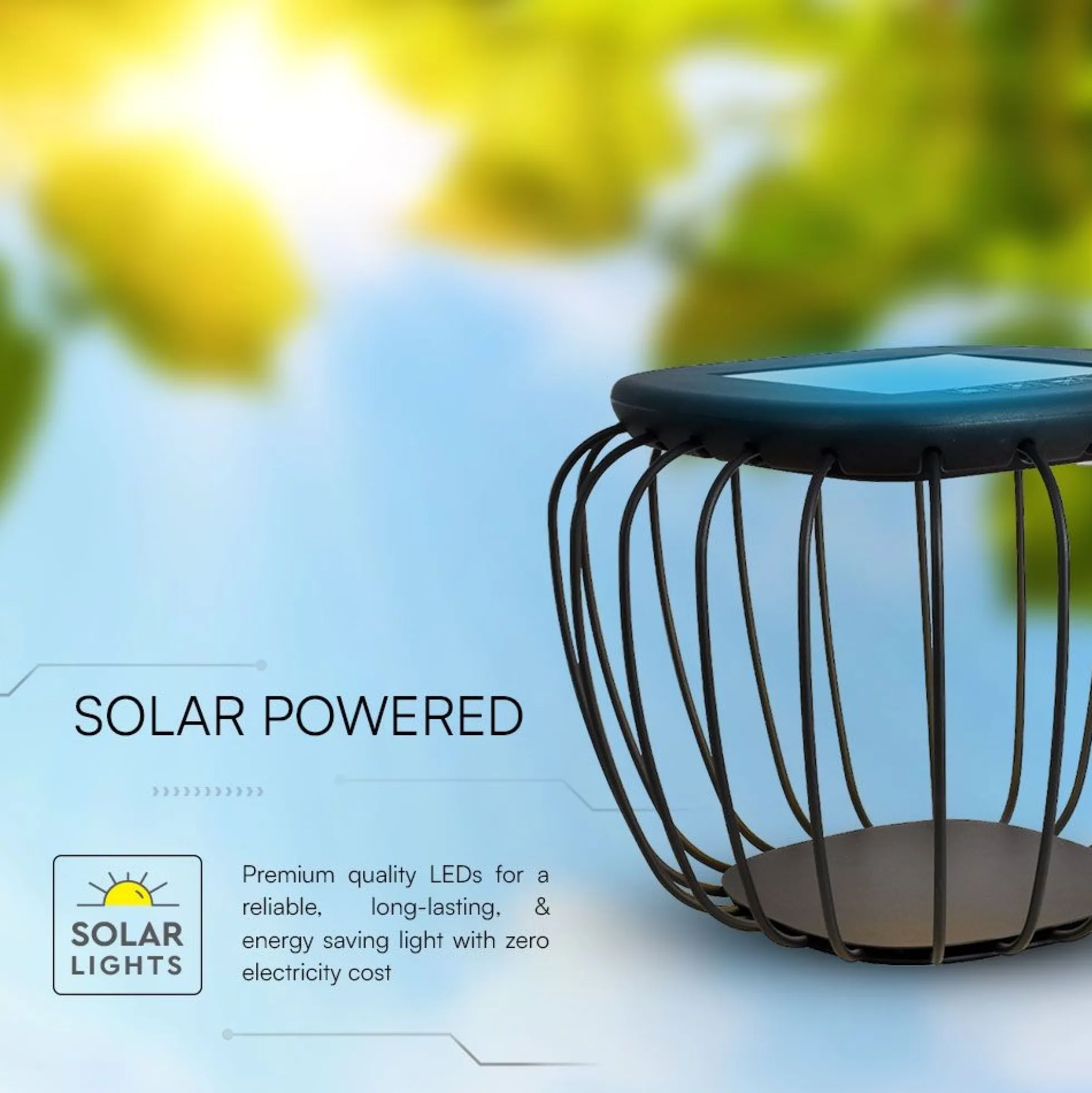 1W Solara designer have/bordlampe - Solcelle, IP44, sort, lantern-formet, 3000K+6000K, inkl. lyskilde - CCT (Varm til Kold Hvid)