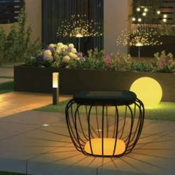 1W Solara designer have/bordlampe - Solcelle, IP44, sort, lantern-formet, 3000K+6000K, inkl. lyskilde - CCT (Varm til Kold Hvid)