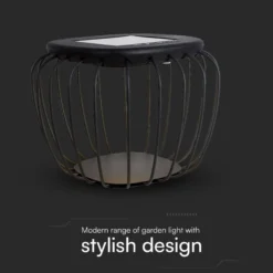 1W Solara designer have/bordlampe, solcelle, IP44, 120lm, 3000K+6000K, grå, lanterneformet - Kulør: CCT (Varm til Kold Hvid) - Kulør: CCT (Varm til Kold Hvid)
