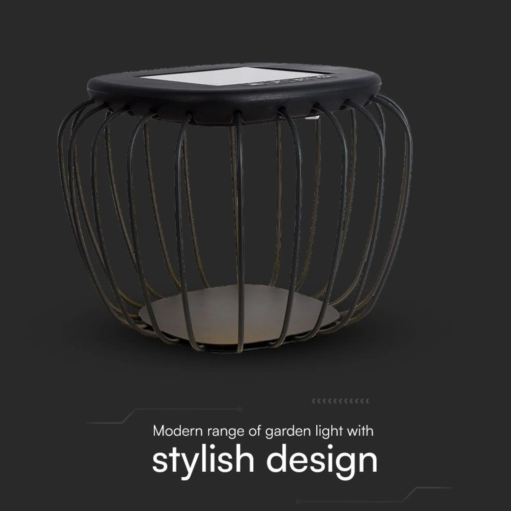 1W Solara designer have/bordlampe, solcelle, IP44, 120lm, 3000K+6000K, grå, lanterneformet - Kulør: CCT (Varm til Kold Hvid) - Kulør: CCT (Varm til Kold Hvid)