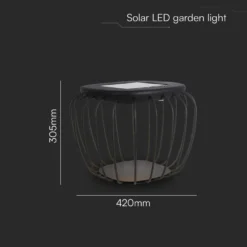 1W Solara designer have/bordlampe, solcelle, IP44, 120lm, 3000K+6000K, grå, lanterneformet - Kulør: CCT (Varm til Kold Hvid) - Kulør: CCT (Varm til Kold Hvid)