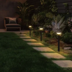 2,5W SOLARA FUNGI LED bordlampe, 3,7V, 200lm, IP44, genopladelig, sort, Ikke dæmpbar, 2700K