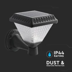 0,8W Solara LED væglampe med solcelle og fjernbetjening, CCT, IP44, sort, inkl. sensor, 3-i-1 kulør