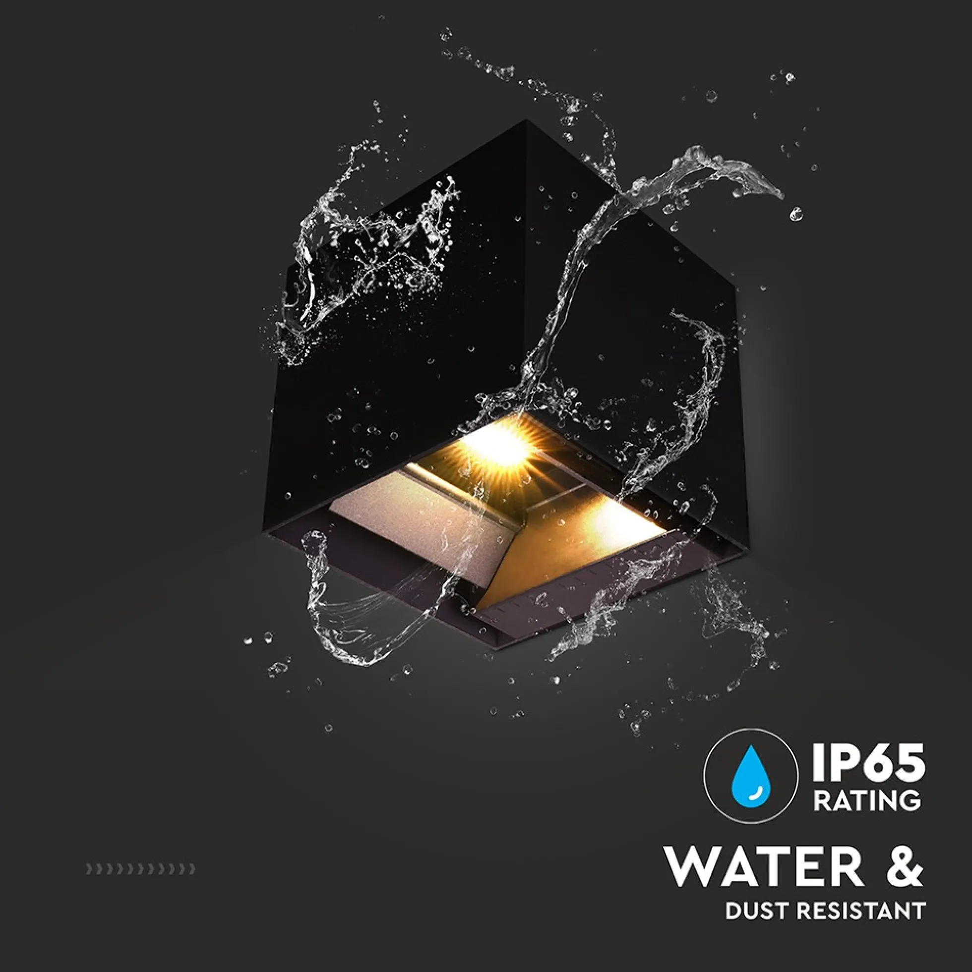 9W Solara sort LED væglampe med sensor, IP65, 3-i-1 CCT, 800lm, PIR sensor