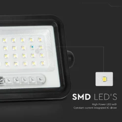 50W solcelle LED projektør, 700lm, CCT 2000K-8000K, batteriindikator, sort, udendørs