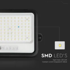 10W solcelle LED projektør, 1700lm, IP65, med solcelle og sensor