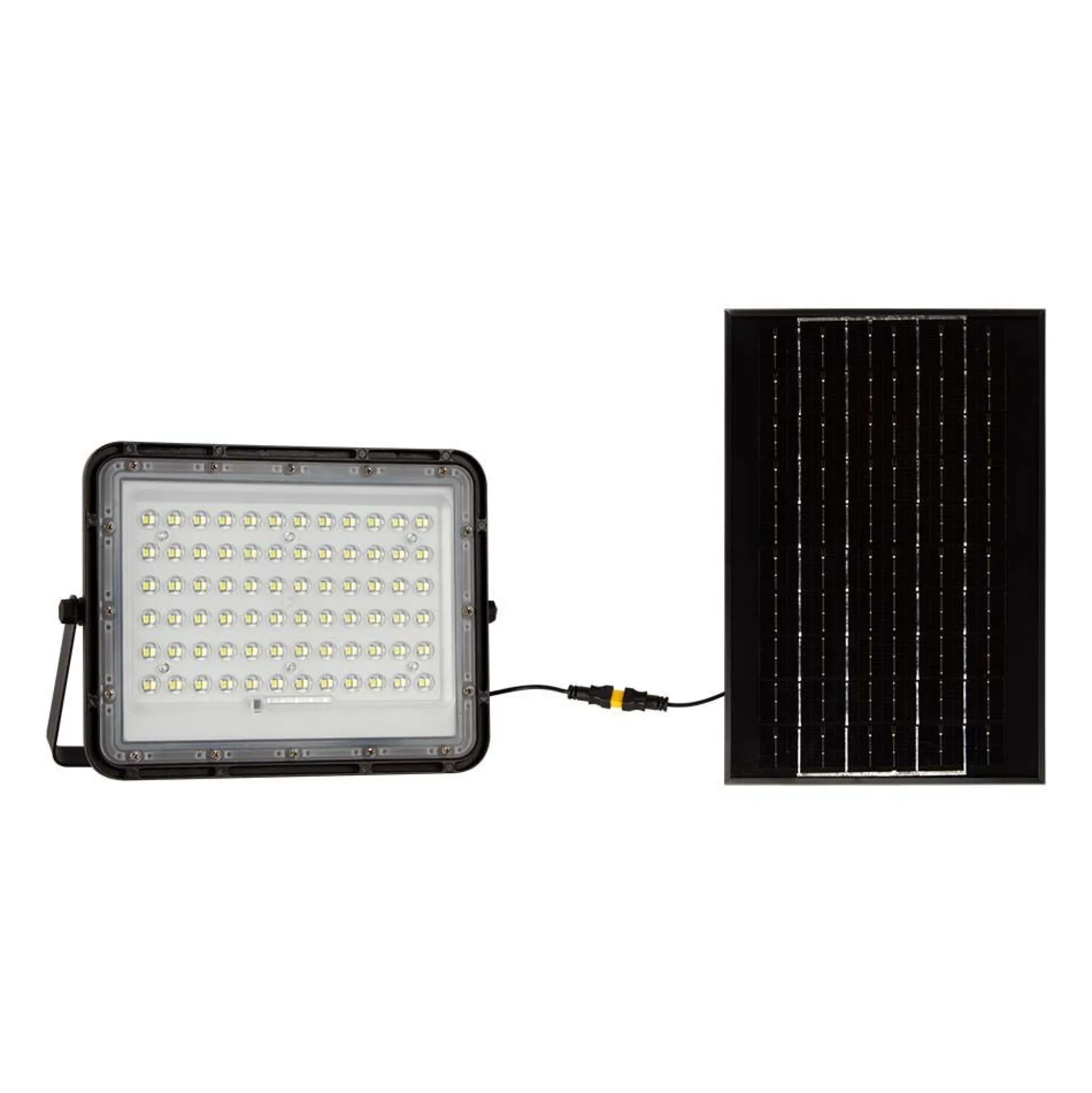 120W solcelle LED projektør med panel, 1200lm, IP65, inkl. fjernbetjening, sort, udendørs, 6400K - Kulør