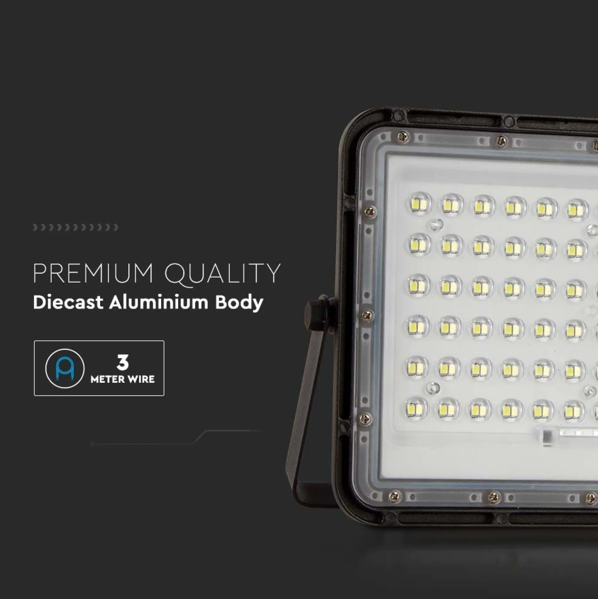 120W solcelle LED projektør med panel, 1200lm, IP65, inkl. fjernbetjening, sort, udendørs, 6400K - Kulør