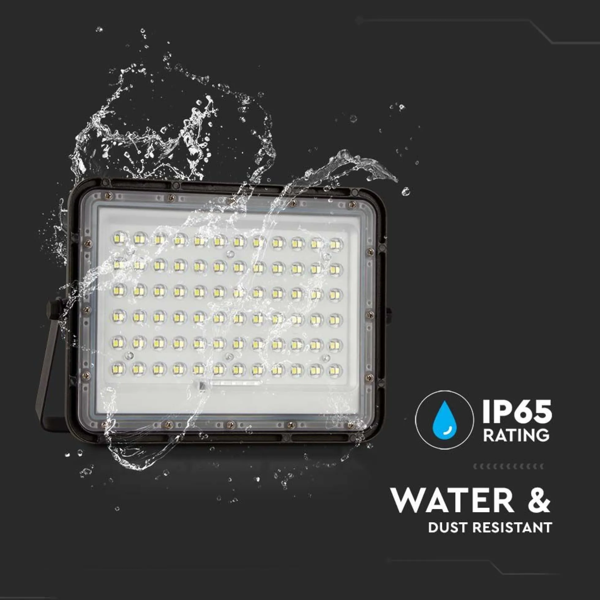 120W solcelle LED projektør med panel, 1200lm, IP65, inkl. fjernbetjening, sort, udendørs, 6400K - Kulør