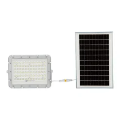 120W solcelle LED projektør med 15W panel, 1200lm, IP65, 4000K, inkl. fjernbetjening og 3m kabel - Neutral