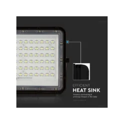 15W solcelle projektør LED, IP65, 1200 lumens, 4000K, 235 x 180 mm, sort - V-Tac