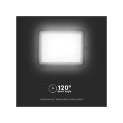 15W solcelle projektør LED, IP65, 1200 lumens, 4000K, 235 x 180 mm, sort - V-Tac