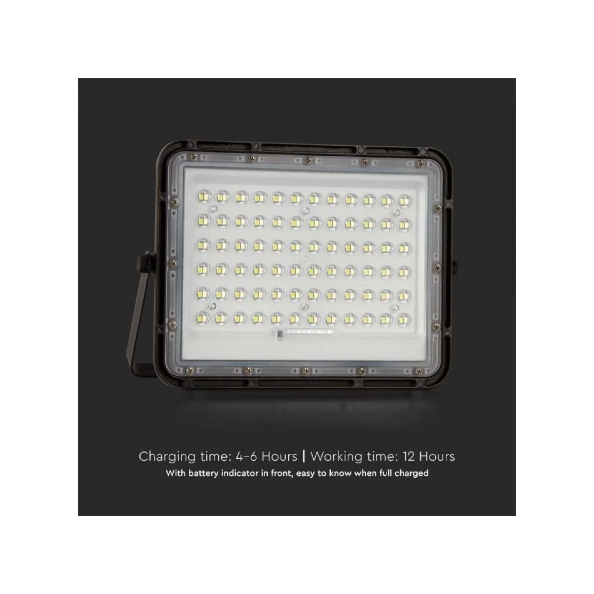 15W solcelle projektør LED, IP65, 1200 lumens, 4000K, 235 x 180 mm, sort - V-Tac