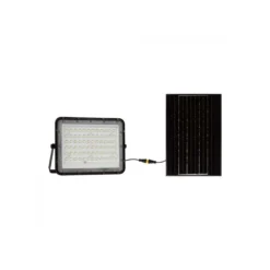 15W solcelle projektør LED, IP65, 1200 lumens, 4000K, 235 x 180 mm, sort - V-Tac