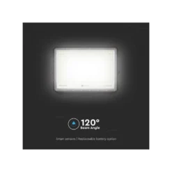 30W solcelle projektør LED, IP65, sort, inkl. solcelle, fjernbetjening, indbygget batteri, neutral hvid - V-Tac