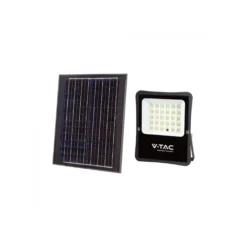 50W Solcelle projektør LED, IP65, sort, 4200 lumen, 4000K, 120 graders spredning, 437 x 356 mm - V-Tac