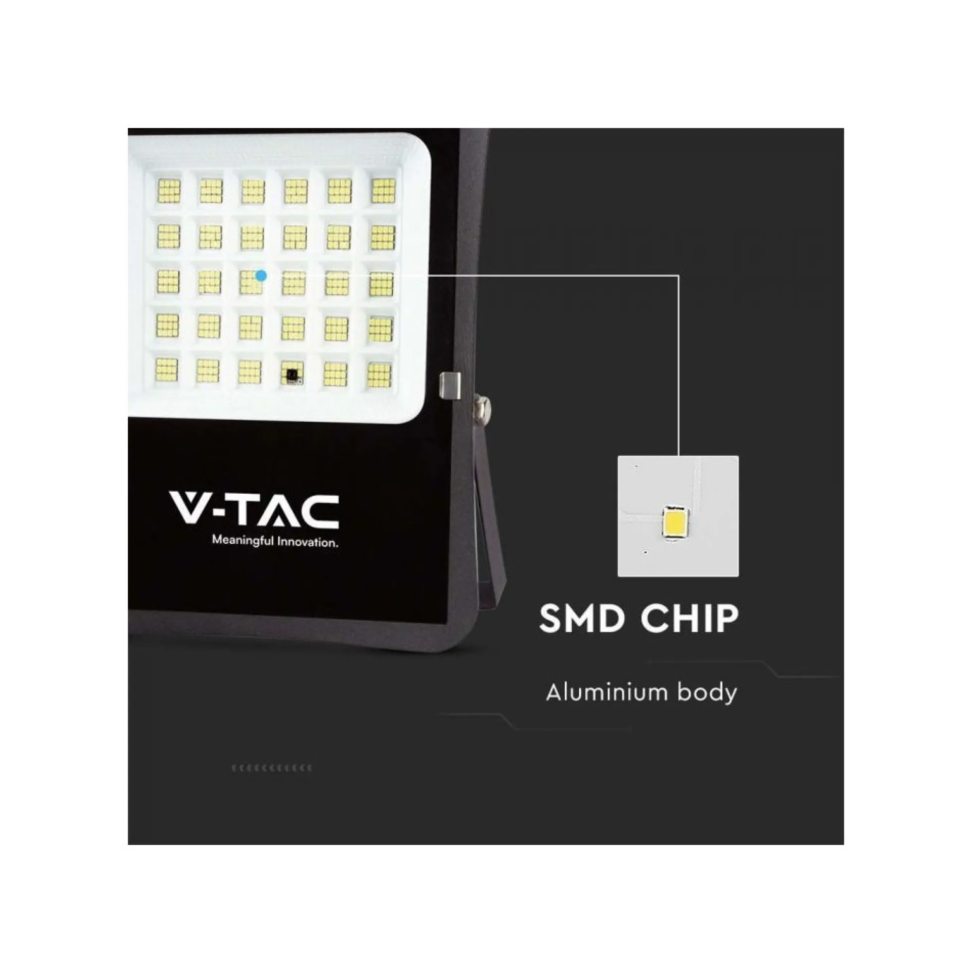 20W solcelle projektør LED, IP65, sort, inkl. solcelle og fjernbetjening, 4000K