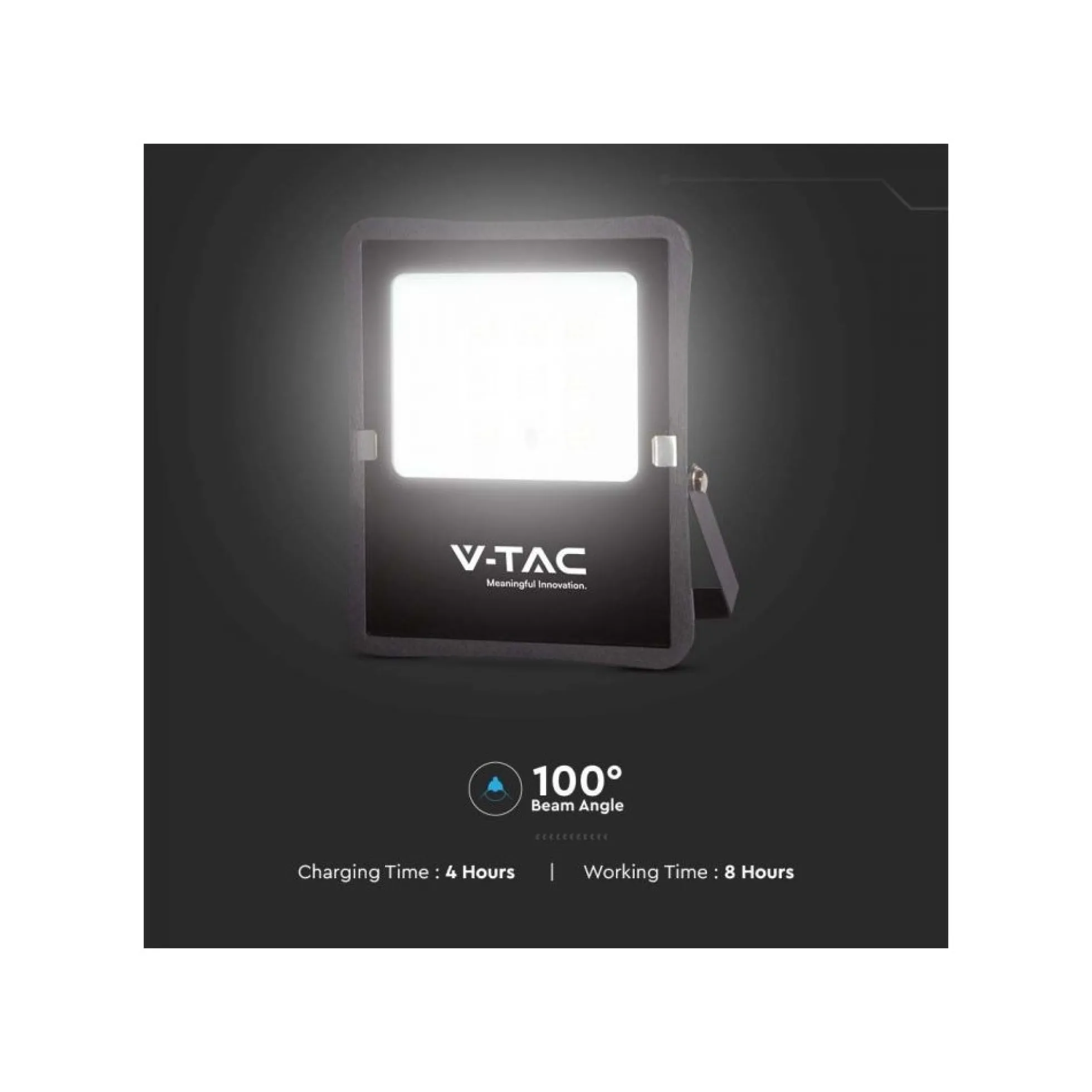 12W solcelle projektør LED, IP65, sort, inkl. solcelle, fjernbetjening, neutral kulør - V-Tac