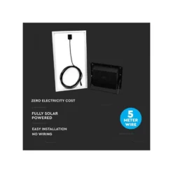 40W solcelle projektør LED, IP65, sort, inkl. solcelle og fjernbetjening, neutral kulør