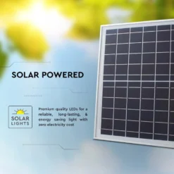 50W solpanel LED projektør, 6400K, IP65, 4200 lumen, 120° spredning, hvidt hus