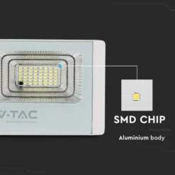 35W solpanel med LED projektør, 4000K, hvidt hus