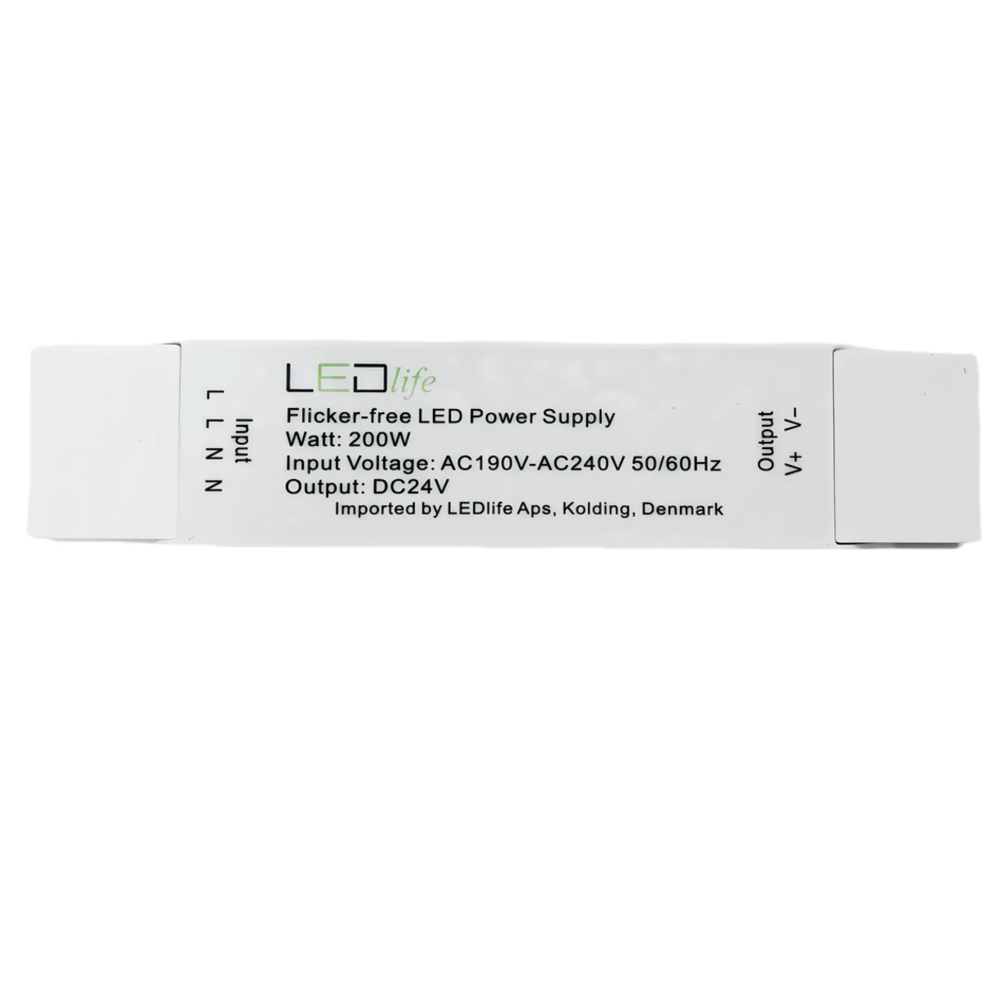 200W, 24V DC strømforsyning, 12.5A, IP20 indendørs, Flicker free