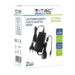 60W / 12V DC strømforsyning til LED strips, 5A, IP44 vådrum