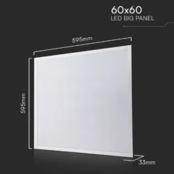 60x60 bagbelyst LED panel, 36W, ikke dæmpbar, Aluminium+PC, 6500K (udgået)