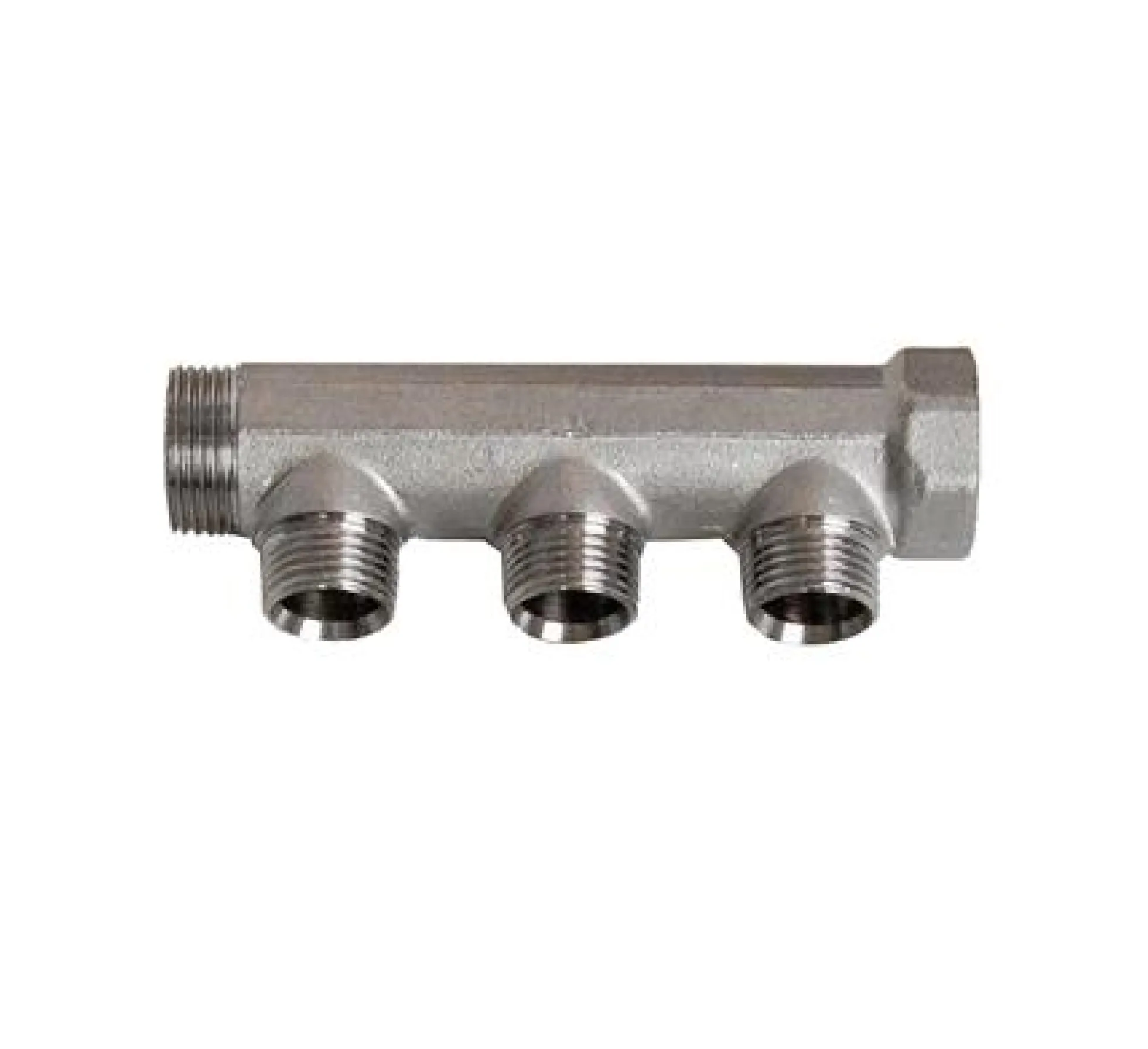 3/4" x 1/2" 3-grens CC35 fordelerrør, messing med TEA belægning