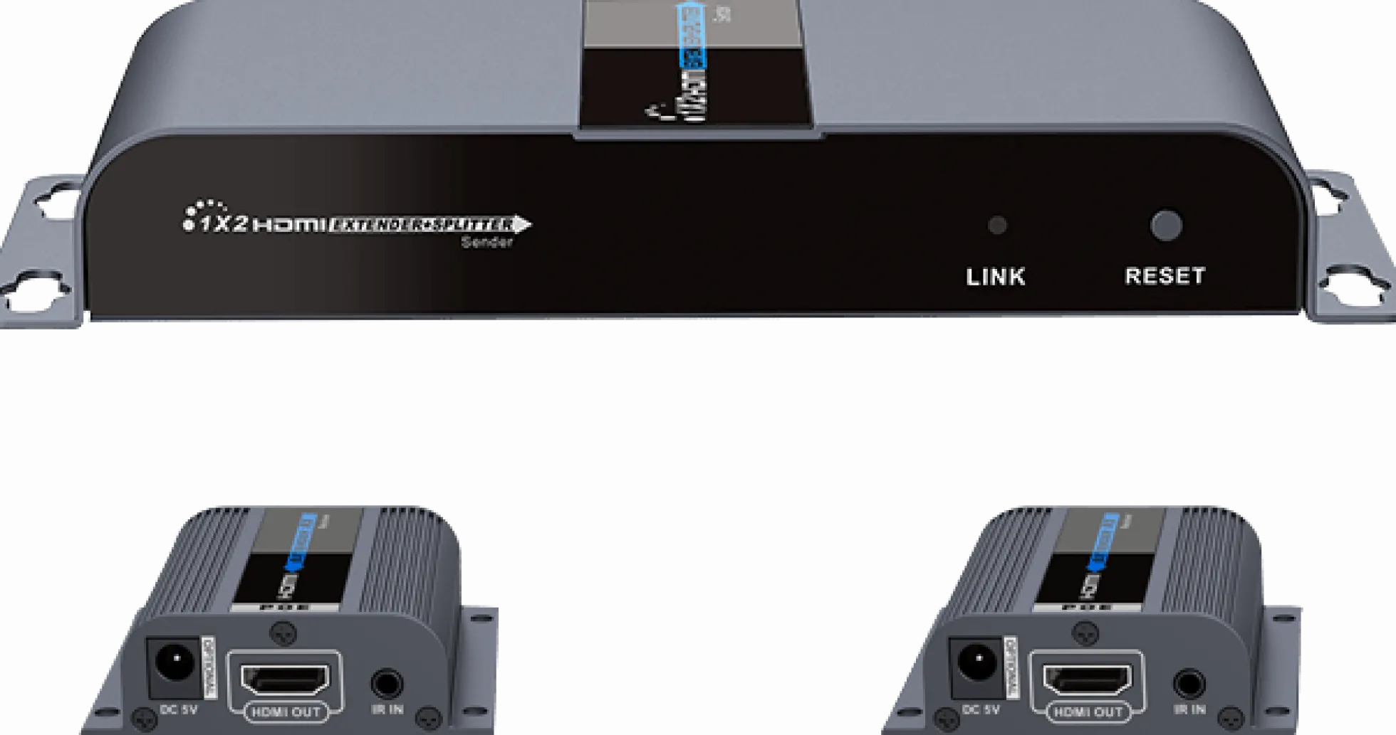 1X2 HDMI Forlænger Splitter over CAT6/6a/7 40m med IR pass-back