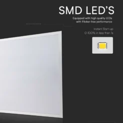 60x60 LED panel, 36W, højde: 33 mm, hvid kant, ikke dæmpbar, neutral kulør