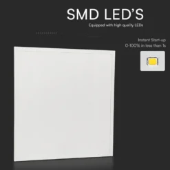 60x60 LED panel, 25W, højde 33mm, 180 lm/w, hvid kant, ikke dæmpbar, neutral