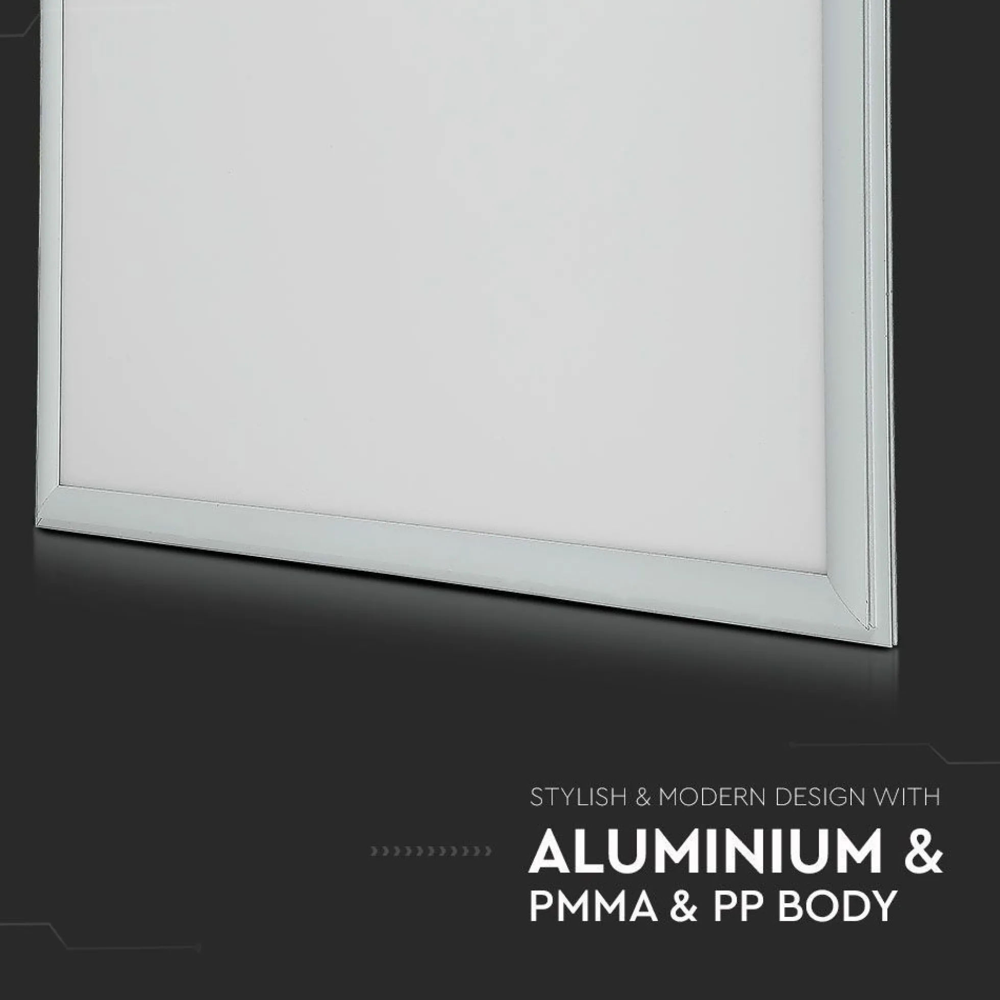 60x60 LED panel, 40W, højde: 12,5 mm, 124 lm/W, hvid kant, dæmpbar: ved tilkøb, kulør: 6500K