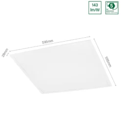60x60 LED panel, 30W, 3400lm, hvid kant, Algine, 3000K