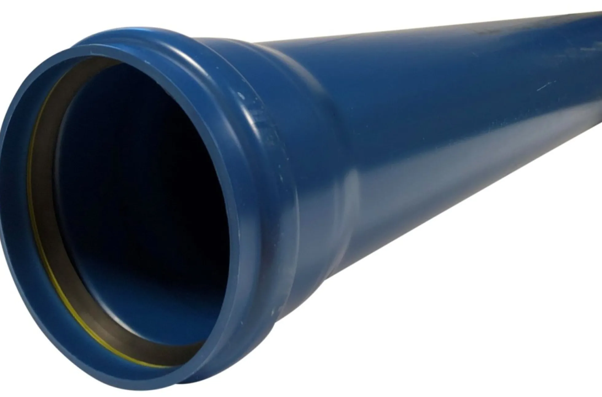 110 x 1000 mm blå PVC-regnvandsrør m/mf., SN8, EN 1401