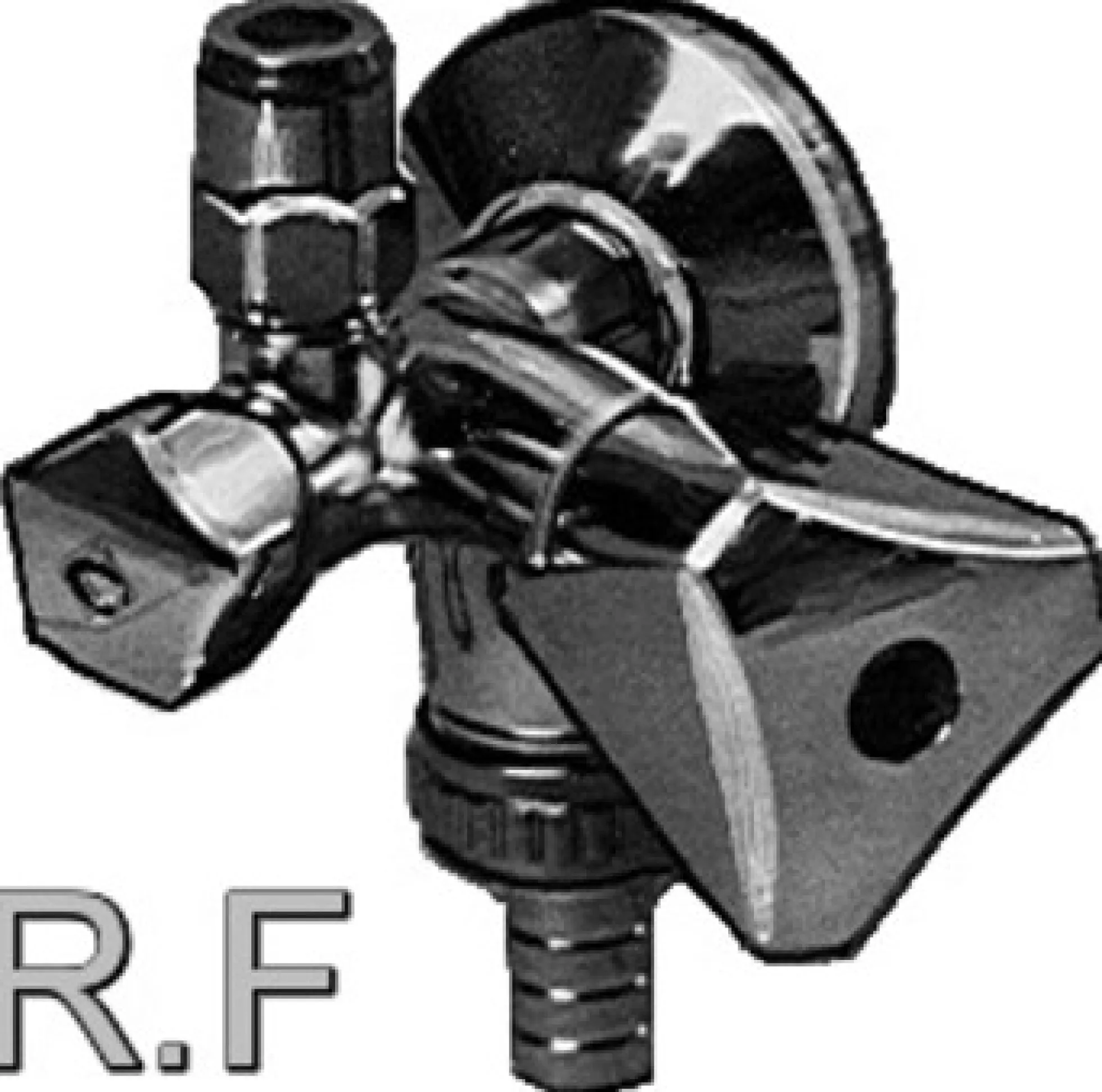 1/2" x 10 mm ventil m/aftap højre m/studs