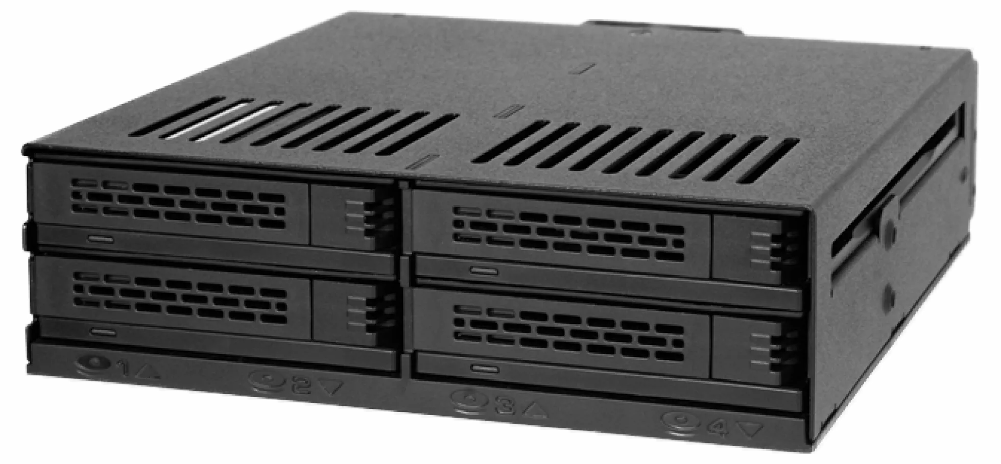 4x 2.5" SATA/SAS in 1x 5.25" bay mobile rack screwless trays sort