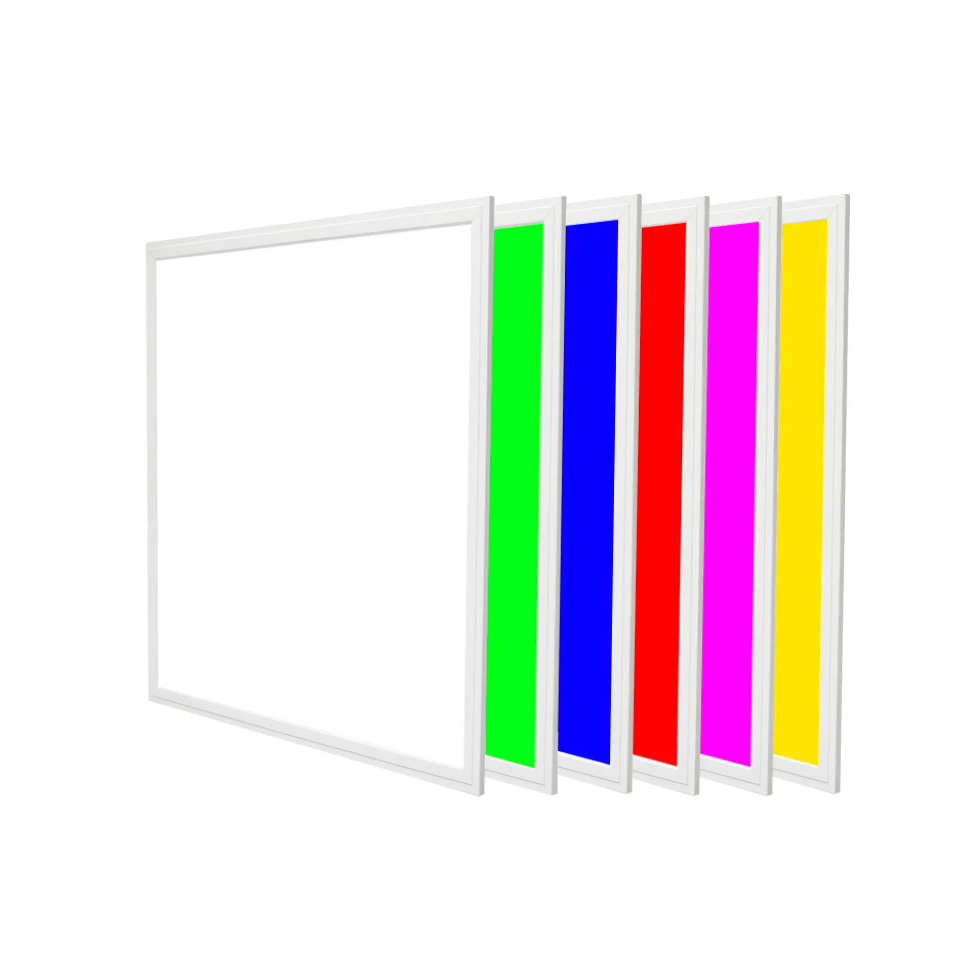 60x60 wifi RGB+CCT LED panel, 36W, højde: 13 mm, hvid kant, kulør: RGB + CCT (varm til kold hvid)